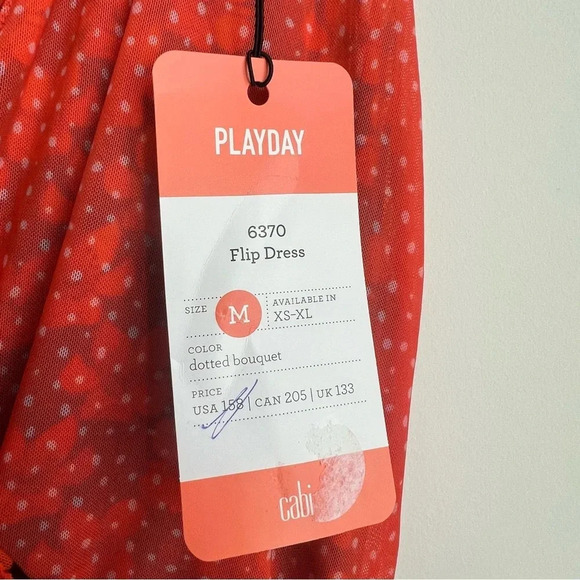Cabi Playday Flip Dress SZ Medium 6370 Dotted Bouquet Mesh Reversible New Nwt - Picture 12 of 15